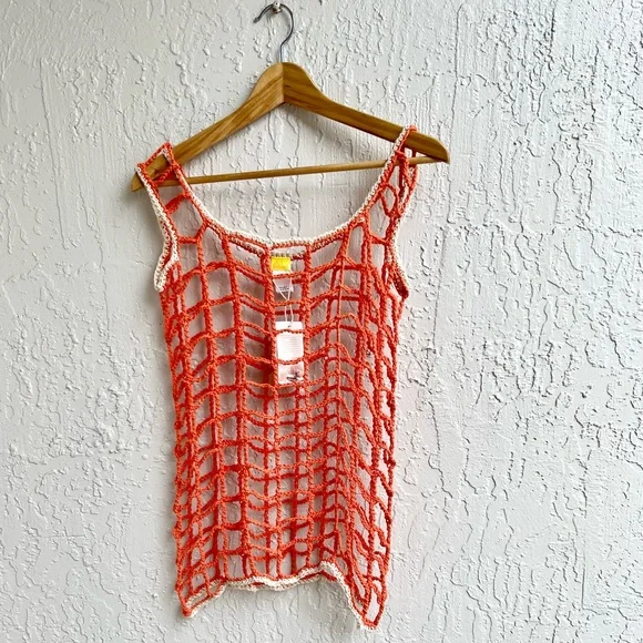 Agua Bendita Orange Net Swim Coverup - Picture 6 of 7